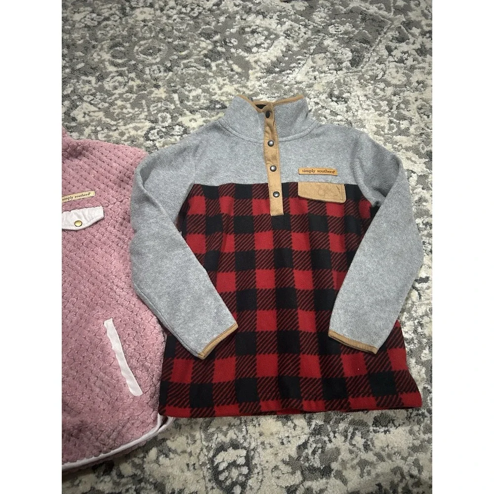 Simply‎ Southern Girls Fleece Pullover Size Youth Medium Lot Of 2